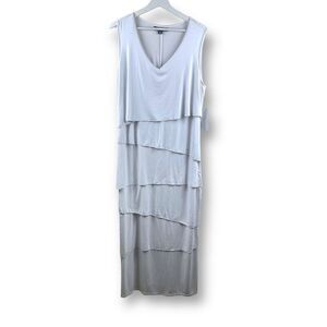 Jessica‎ London white sleeveless tiered maxi dress size 16W